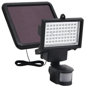 vidaXL Holofote LED para jardim a energia solar com sensor preto