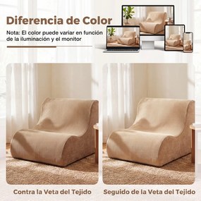 Pufe de chão moderno em forma de pêra com enchimento de espuma 100 x 78 x 69,5 cm, capa em tecido polar cor de coral lavável, base antiderrapante, cap
