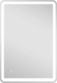 Espelho Casa de Banho com Luzes LED 70x100 cm Função Antiembaciamento 3 Temperaturas de Cor Ajustável e Função de Memória Prata