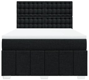 Cama com molas/colchão 160x200 cm tecido preto
