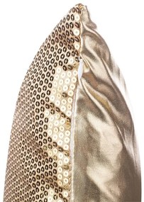 Conjunto de 2 almofadas decorativas com lantejoulas 45 x 45 cm dourada ASTER Beliani