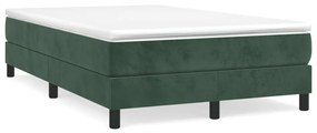 Cama boxspring com colchão 120x190 cm veludo verde-escuro