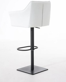 Banco de bar Damaso em couro sintético e com estrutura preta 64 x 88-113 x 45 cm Branco