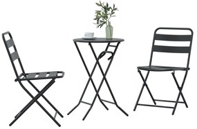 Conjunto Bistro de 3 Peças Aço Antracite