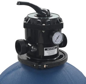 Filtro de areia p/ piscina válvula de 6 posições azul 560 mm