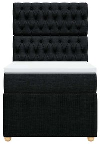 Cama com molas/colchão 90x190 cm tecido preto