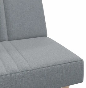 Sofá-cama tecido cinzento-claro
