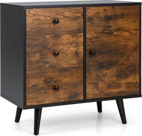 Aparador Viana com 3 Gavetas, Porta e Estante Ajustável – 73x40x76,5 c