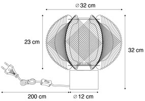 Candeeiro de mesa Japandi bege 32cm - Gertie Japandi