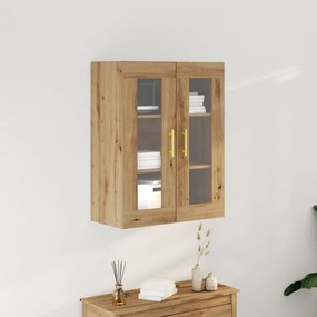 Armário de Parede vidaXL com Portas de Vidro Carvalho Artesão 69,5x34x90 cm