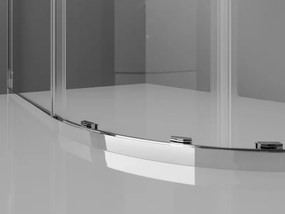 Mexen Exo-S Duo cabine de duche semicircular assimétrica deslizante 90 x 80 cm, transparente, cromado - 8132-090-080-01-00