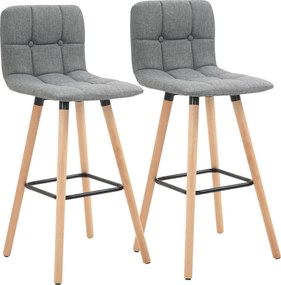 Conjunto de 2 Bancos de Bar (MESA NÃO INCLUIDA) Bancos Altos de Cozinha com Encosto Apoio para Pés Estilo Moderno 41,5x47x97,5 cm Cinzento