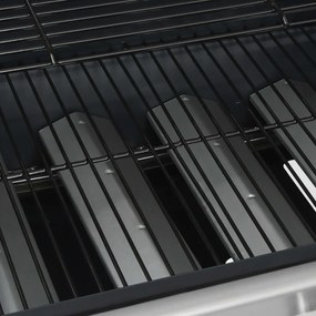 Grelhador/barbecue a gás 4+1 zonas de cozinhar preto e prateado
