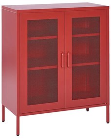 Aparador com 2 portas em metal vermelho WAKATIPU Beliani