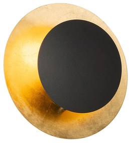 Candeeiro de parede Art Deco preto com dourado - Emilienne