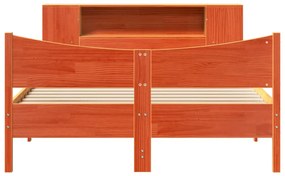 Cama sem colchão 120x190 cm madeira pinho maciça castanho-mel