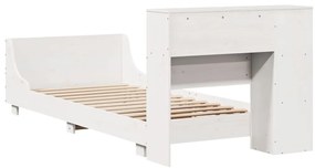 Cama sem colchão 90x200 cm madeira de pinho maciça branco