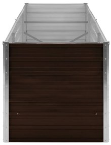 Canteiro elevado de jardim aço galvanizado 240x80x77cm castanho