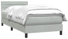 Cama com molas/colchão cinzento-claro 80x210 cm veludo