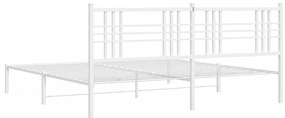 Estrutura de cama com cabeceira 180x200 cm metal branco