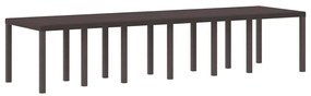 Conjunto de Jantar de Jardim 15 pcs Castanho Para 14 Pessoas