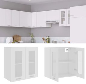 vidaXL Armário de parede c/ vidro “Lyon” 60x31x60 cm branco