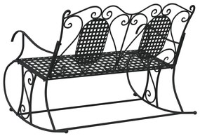 Banco de balanço de 2 lugares 113 cm aço preto