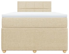 Cama boxspring com colchão 120x190 cm tecido cor creme