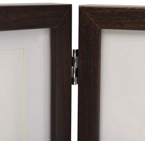 Moldura com três dobras 28x18 cm+2x(13x18 cm) castanho-escuro