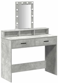 Mesa de Maquilhagem vidaXL com Luzes LED Cinza Claro 100x41x140 cm