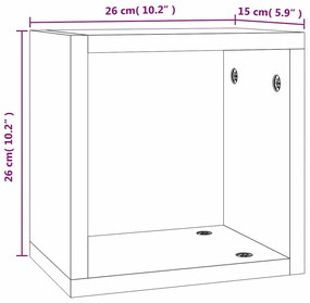 Prateleiras em Cubo 4 pcs Cinza Sonoma 26x15x26 cm em Madeira de Engen