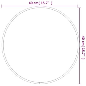 Espelho de parede Ø40 cm redondo preto