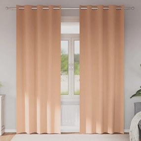 vidaXL Cortinas 2 pcs Castanho-claro 245 x 140 cm Poliéster