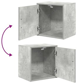 Armário de parede garagem concreto cinza madeira engenheirada
