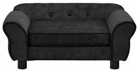 Sofá para cães 72x45x30 cm pelúcia preto