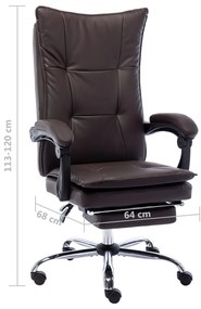 Cadeira de escritório couro artificial castanho