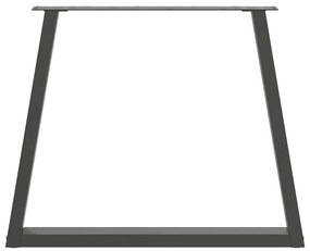 Pés para mesa de jantar em forma de V, 3 peças, antracite, 80x(72-73,3
