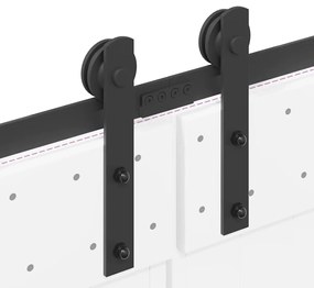 Kit de ferragens para porta deslizante 400 cm aço preto