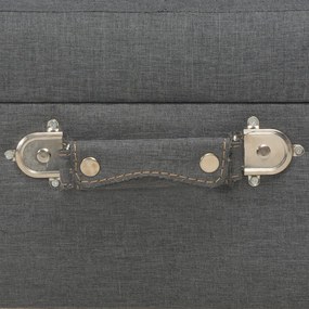 Banco de arrumação 40 cm tecido cinzento-escuro