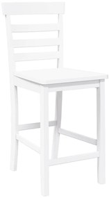 Bancos de bar 2 pcs madeira de seringueira maciça branco