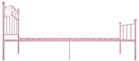 Estrutura de cama 90x200 cm metal rosa