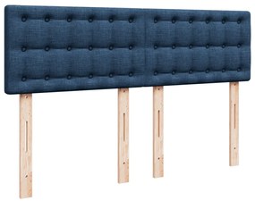 Cama com molas/colchão 140x200 cm tecido azul