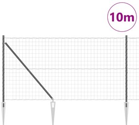 Cerca Europeia da com 7 Postes de Espinho 1,2x10 m Aço Galvanizado Cin