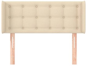 Cabeceira de cama c/ abas tecido 83x16x78/88 cm creme