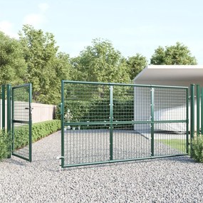 Portão de rede para jardim 350x175 cm aço galvanizado verde