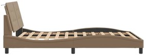 Estrutura cama cabeceira 120x200 cm couro artificial cappuccino