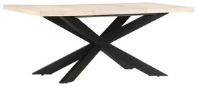 Mesa de jantar 180x90x76 cm madeira mangueira maciça branqueada