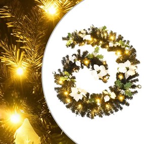 Grinalda de Natal com luzes LED 2,7 m PVC preto