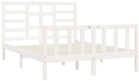 Cama sem colchão 120x200 cm madeira de pinho maciça branco