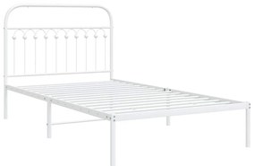 Estrutura de cama em metal com cabeceira 107x203 cm branco